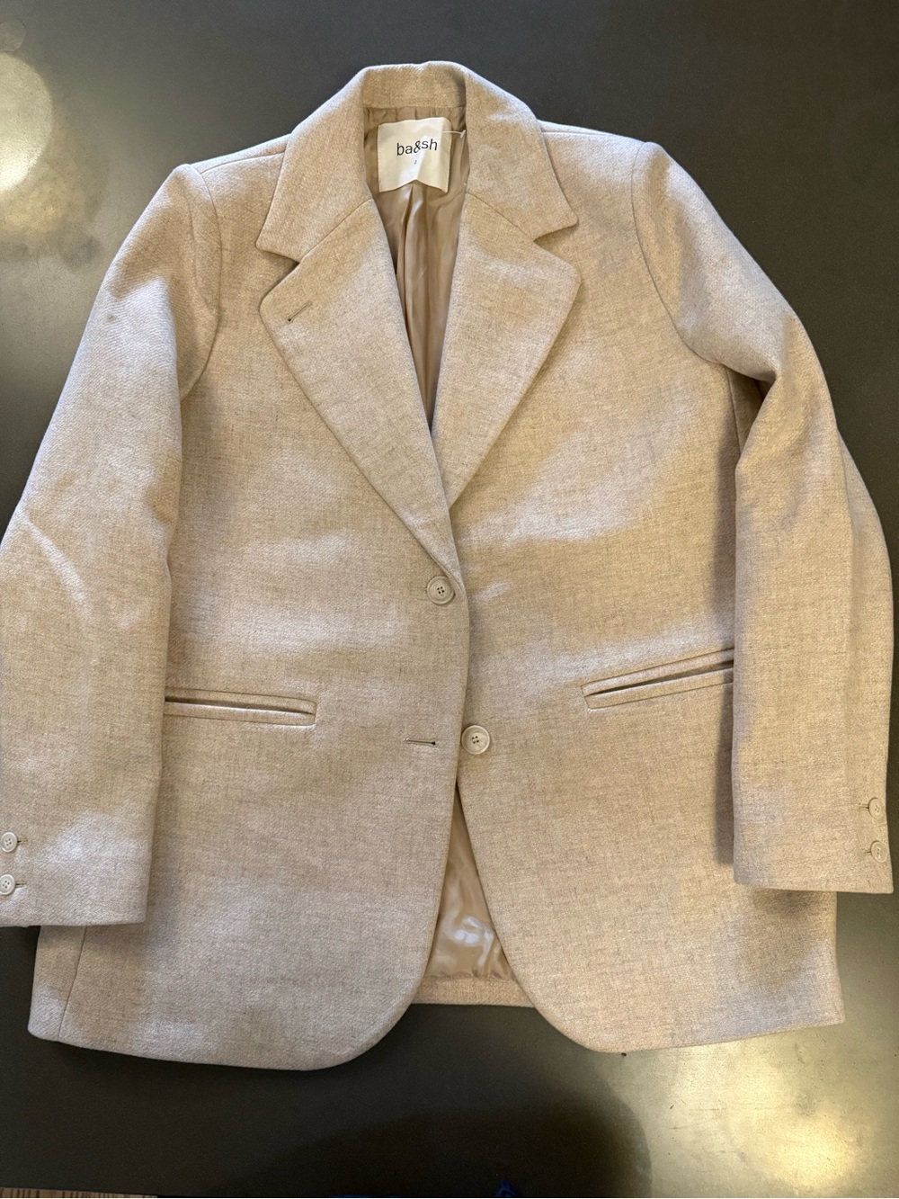 ba&sh Womens Light Tan Wool-Blend Blazer